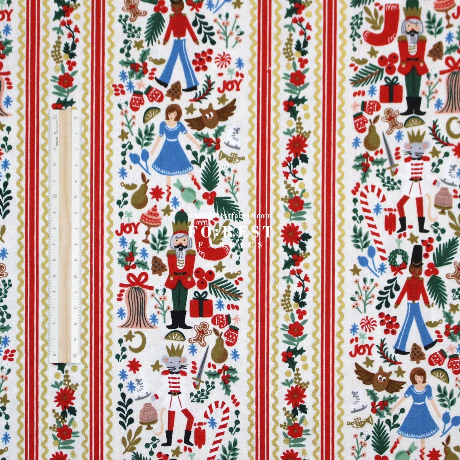 cotton Linen Canvas - Holly Jolly Nutcracker fabric - FO:REST Fabric 布恩堂Liberty fabrictana lawnjapanese fabricykk zipper