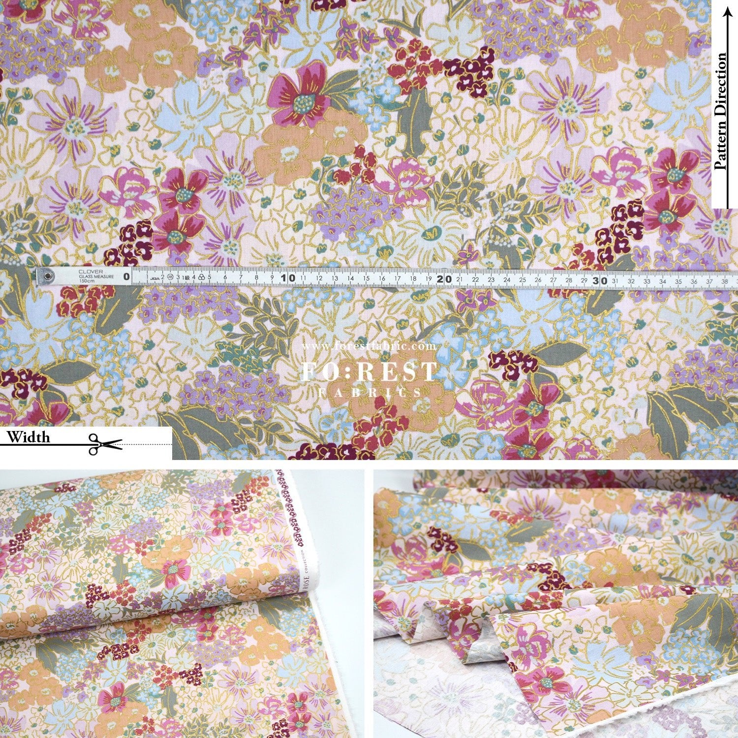 cotton Linen Canvas - Mimi Metallic fabric - FO:REST Fabric 布恩堂Liberty fabrictana lawnjapanese fabricykk zipper