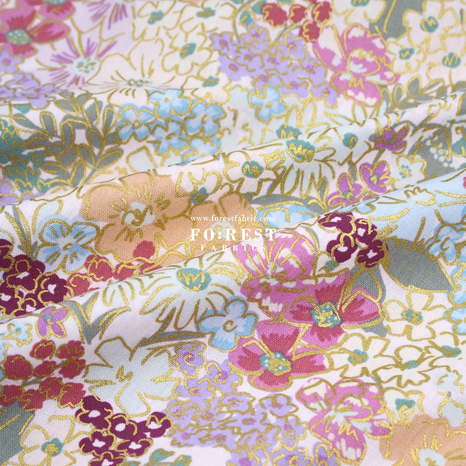 cotton Linen Canvas - Mimi Metallic fabric - FO:REST Fabric 布恩堂Liberty fabrictana lawnjapanese fabricykk zipper