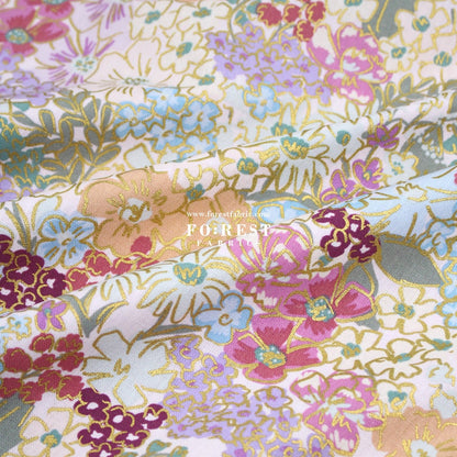 cotton Linen Canvas - Mimi Metallic fabric - FO:REST Fabric 布恩堂Liberty fabrictana lawnjapanese fabricykk zipper