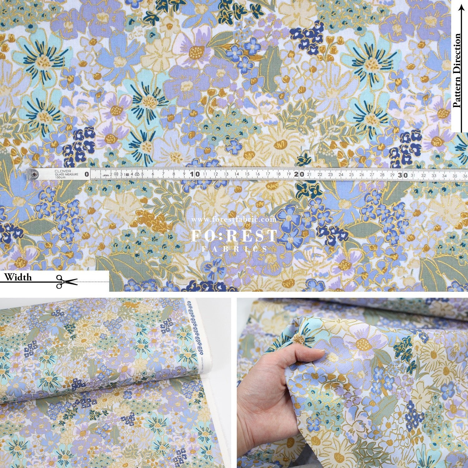cotton Linen Canvas - Mimi Metallic fabric - FO:REST Fabric 布恩堂Liberty fabrictana lawnjapanese fabricykk zipper