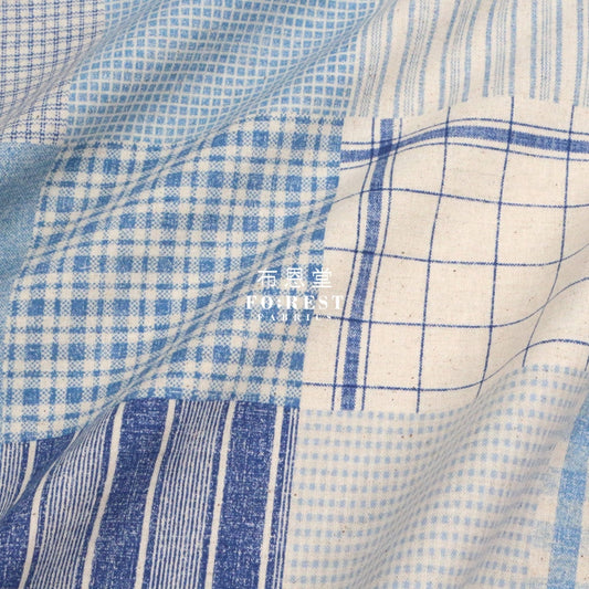 Cotton Linen - Cotte Patchwork Fabric Blue