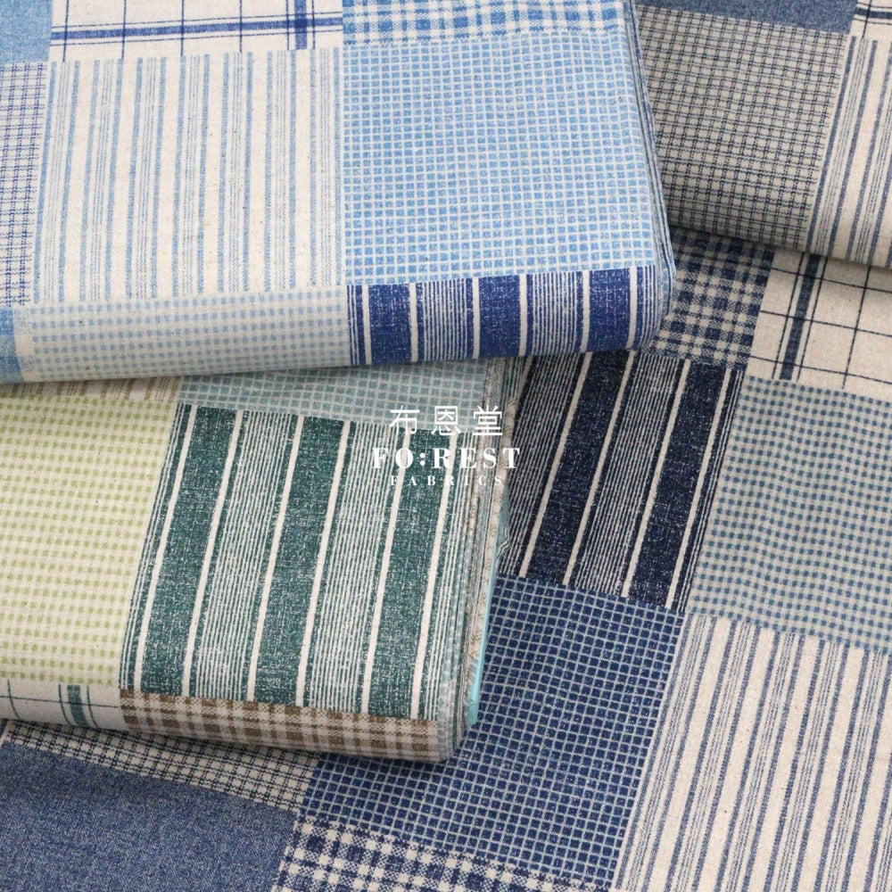 Cotton Linen - Cotte Patchwork Fabric Blue