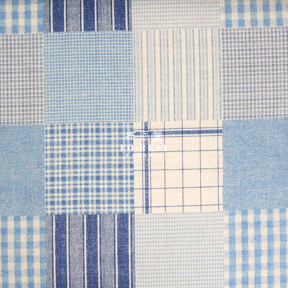 Cotton Linen - Cotte Patchwork Fabric Blue