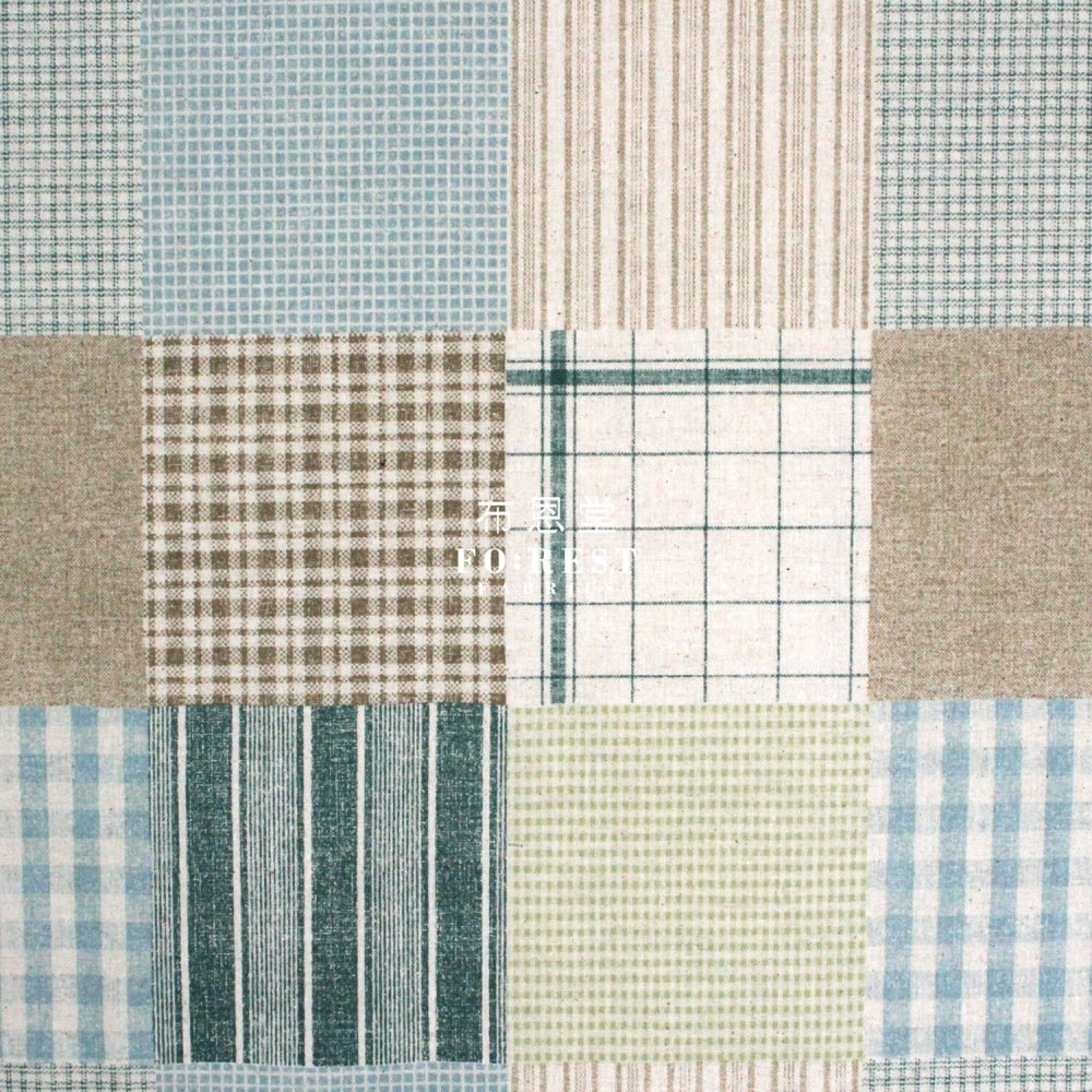 Cotton Linen - Cotte Patchwork Fabric Green