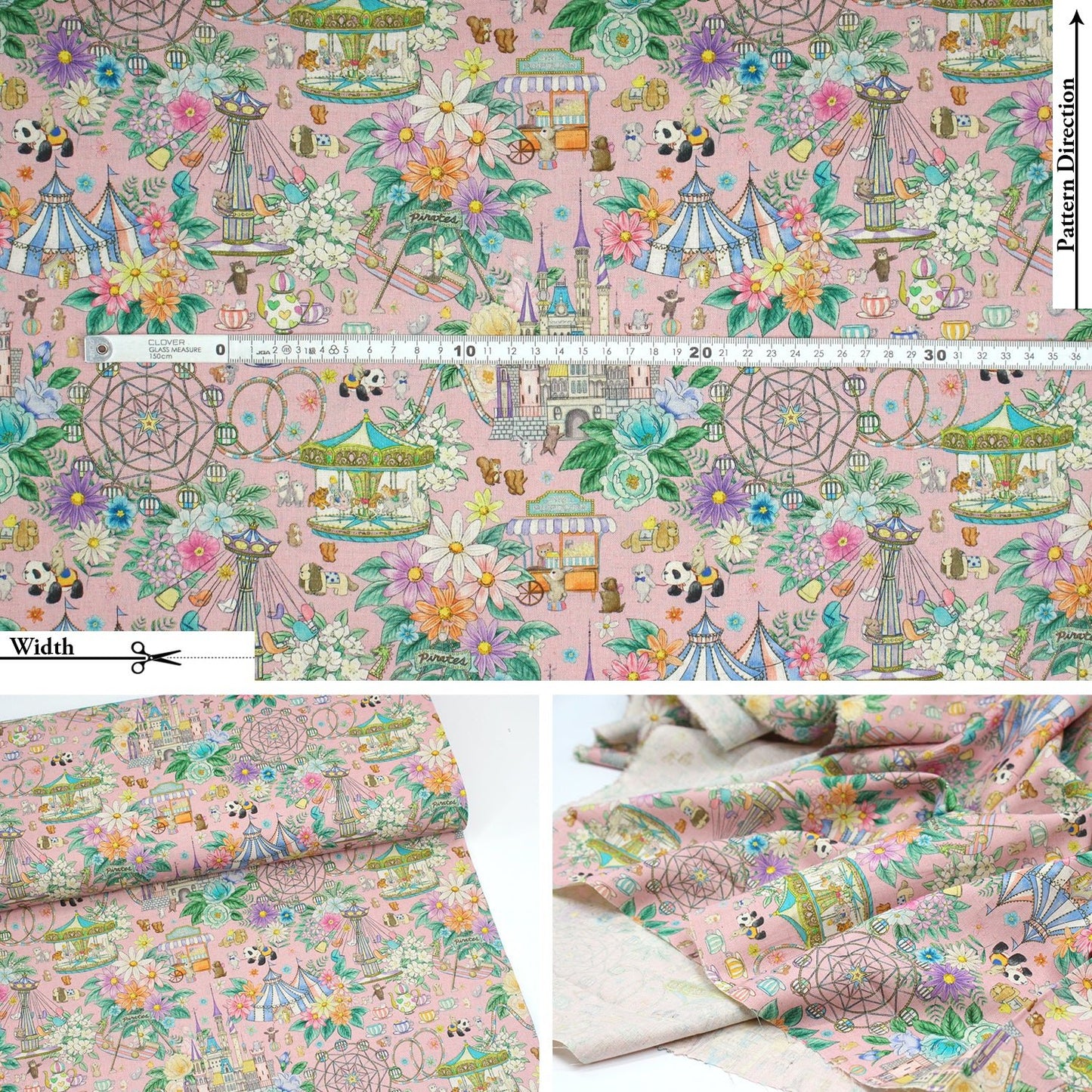 cotton linen - Decoration Park fabric B - FO:REST Fabric 布恩堂Liberty fabrictana lawnjapanese fabricykk zipper