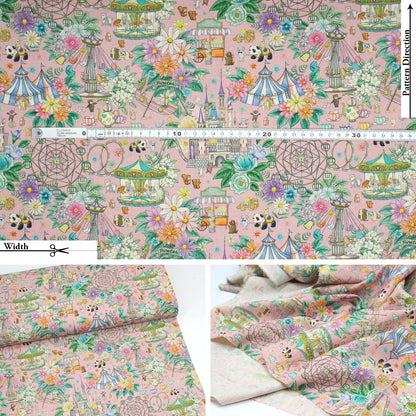 cotton linen - Decoration Park fabric B - FO:REST Fabric 布恩堂Liberty fabrictana lawnjapanese fabricykk zipper