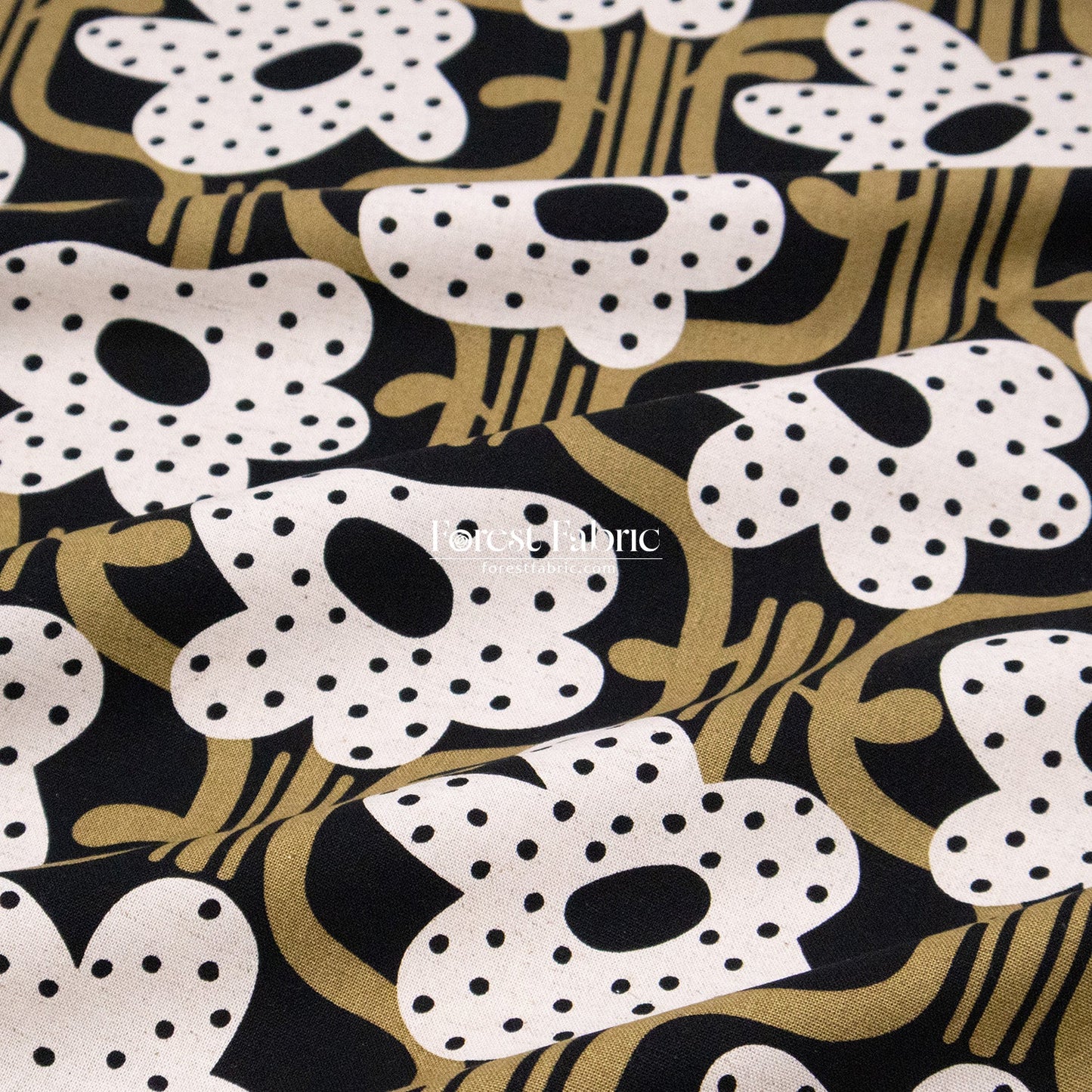 cotton linen - Dotted Petals Bloom fabric - FO:REST Fabric 布恩堂Liberty fabrictana lawnjapanese fabricykk zipper