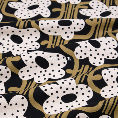 cotton linen - Dotted Petals Bloom fabric - FO:REST Fabric 布恩堂Liberty fabrictana lawnjapanese fabricykk zipper