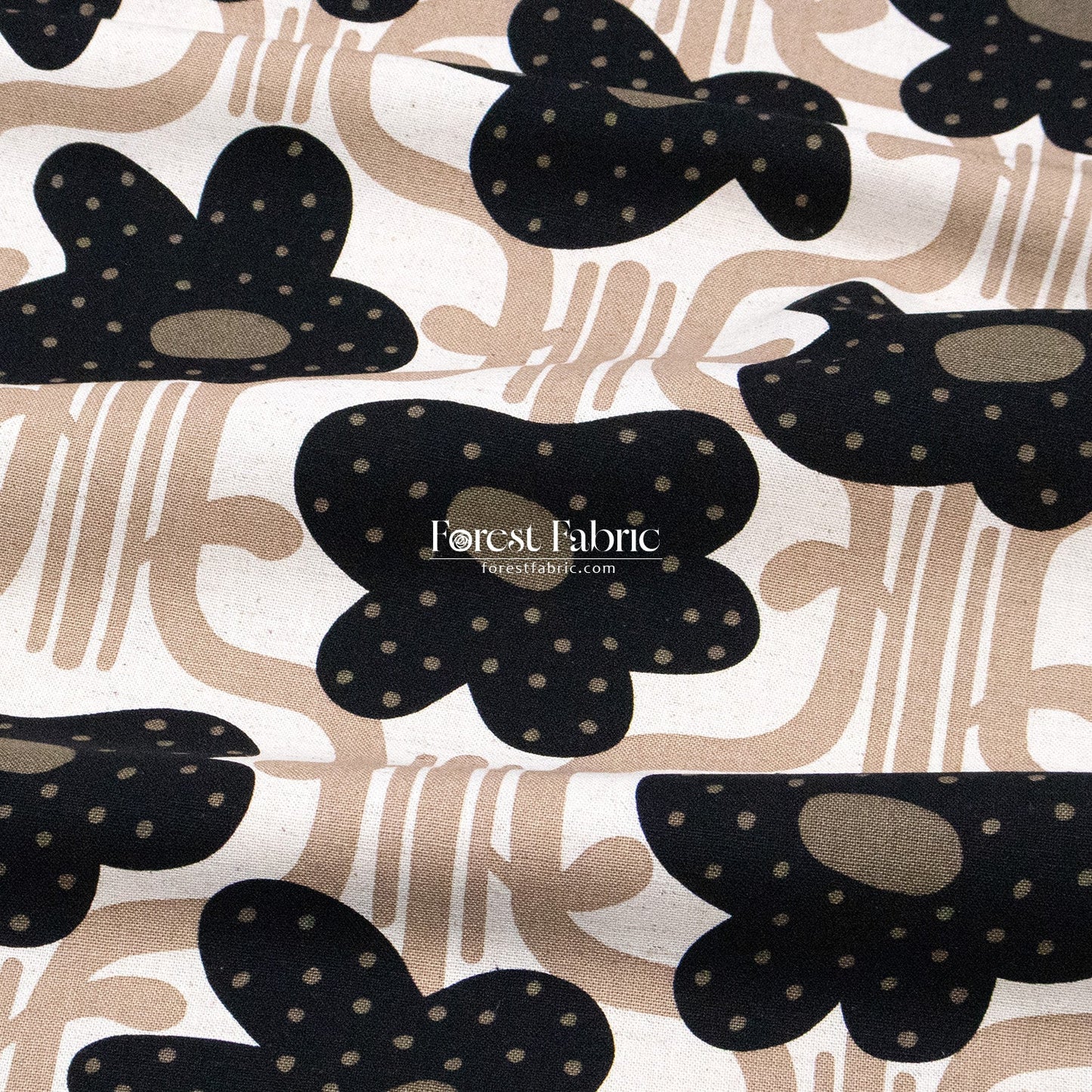 cotton linen - Dotted Petals Bloom fabric - FO:REST Fabric 布恩堂Liberty fabrictana lawnjapanese fabricykk zipper