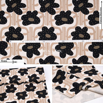 cotton linen - Dotted Petals Bloom fabric - FO:REST Fabric 布恩堂Liberty fabrictana lawnjapanese fabricykk zipper