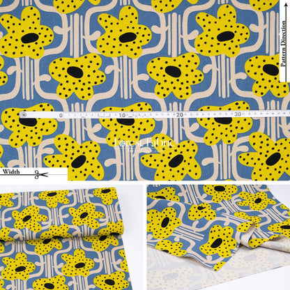 cotton linen - Dotted Petals Bloom fabric - FO:REST Fabric 布恩堂Liberty fabrictana lawnjapanese fabricykk zipper