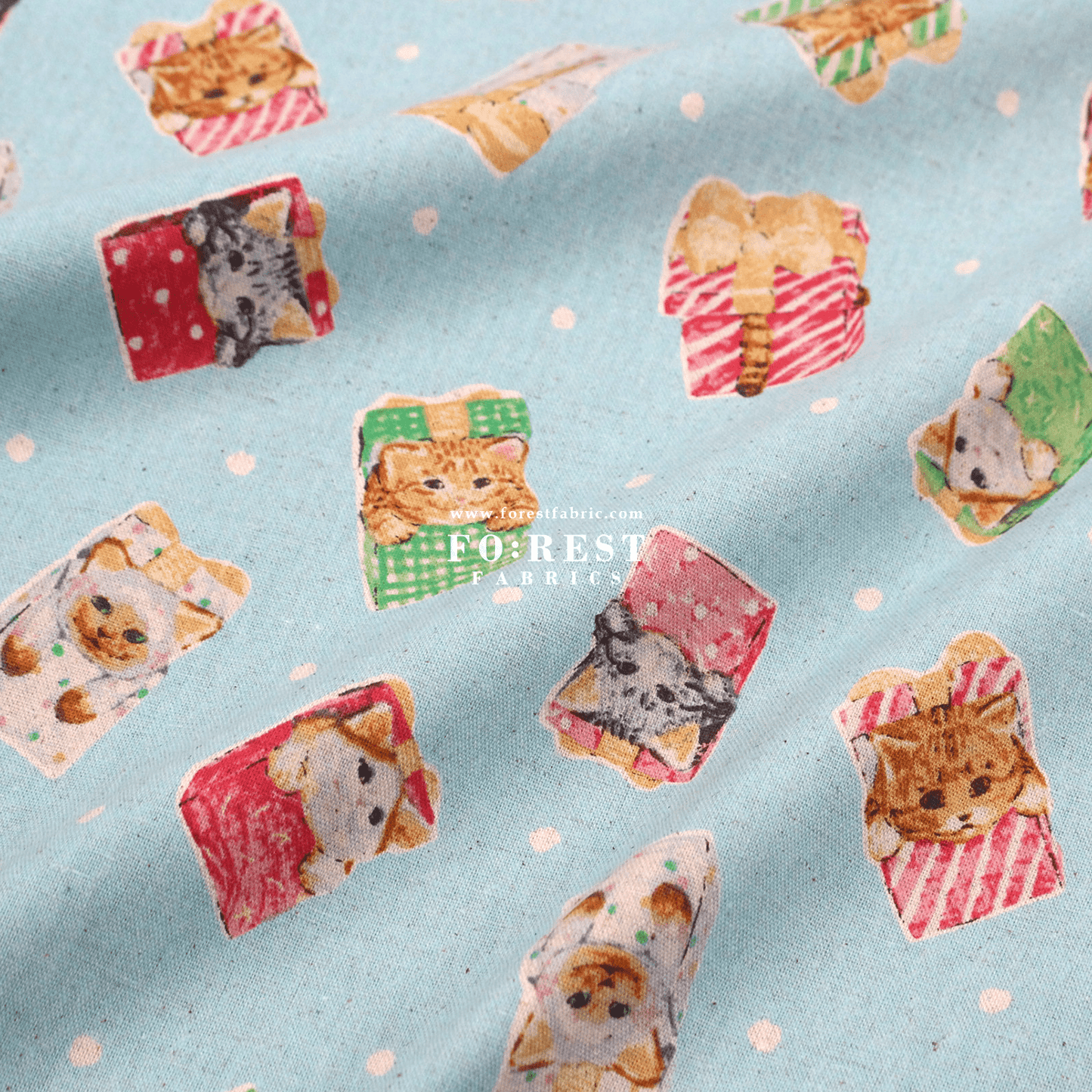 cotton linen - hello from present fabric Blue - FO:REST Fabric 布恩堂Liberty fabrictana lawnjapanese fabricykk zipper