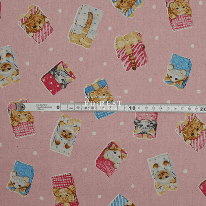 cotton linen - hello from present fabric Pink - FO:REST Fabric 布恩堂Liberty fabrictana lawnjapanese fabricykk zipper