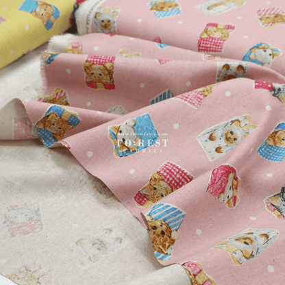 cotton linen - hello from present fabric Pink - FO:REST Fabric 布恩堂Liberty fabrictana lawnjapanese fabricykk zipper