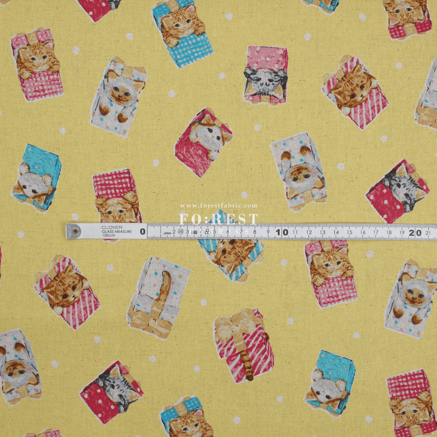 cotton linen - hello from present fabric Yellow - FO:REST Fabric 布恩堂Liberty fabrictana lawnjapanese fabricykk zipper