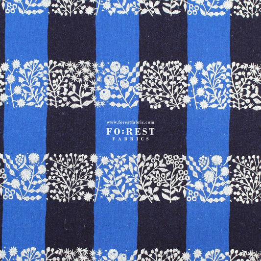 cotton linen - lattice echino fabric B - FO:REST Fabric 布恩堂Liberty fabrictana lawnjapanese fabricykk zipper