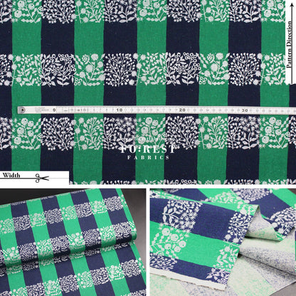 cotton linen - lattice echino fabric C - FO:REST Fabric 布恩堂Liberty fabrictana lawnjapanese fabricykk zipper