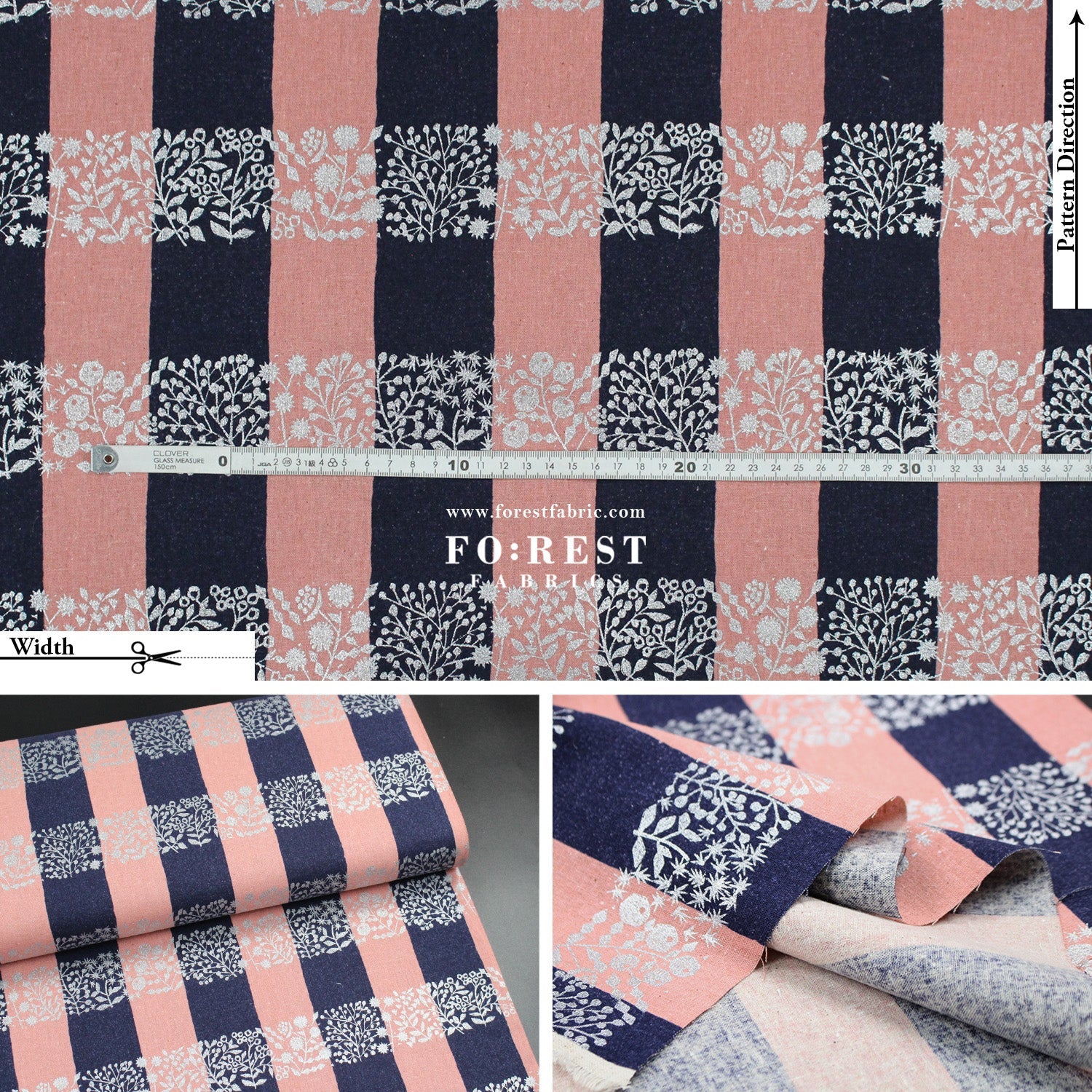 cotton linen - lattice echino fabric D - FO:REST Fabric 布恩堂Liberty fabrictana lawnjapanese fabricykk zipper