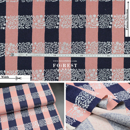 cotton linen - lattice echino fabric D - FO:REST Fabric 布恩堂Liberty fabrictana lawnjapanese fabricykk zipper