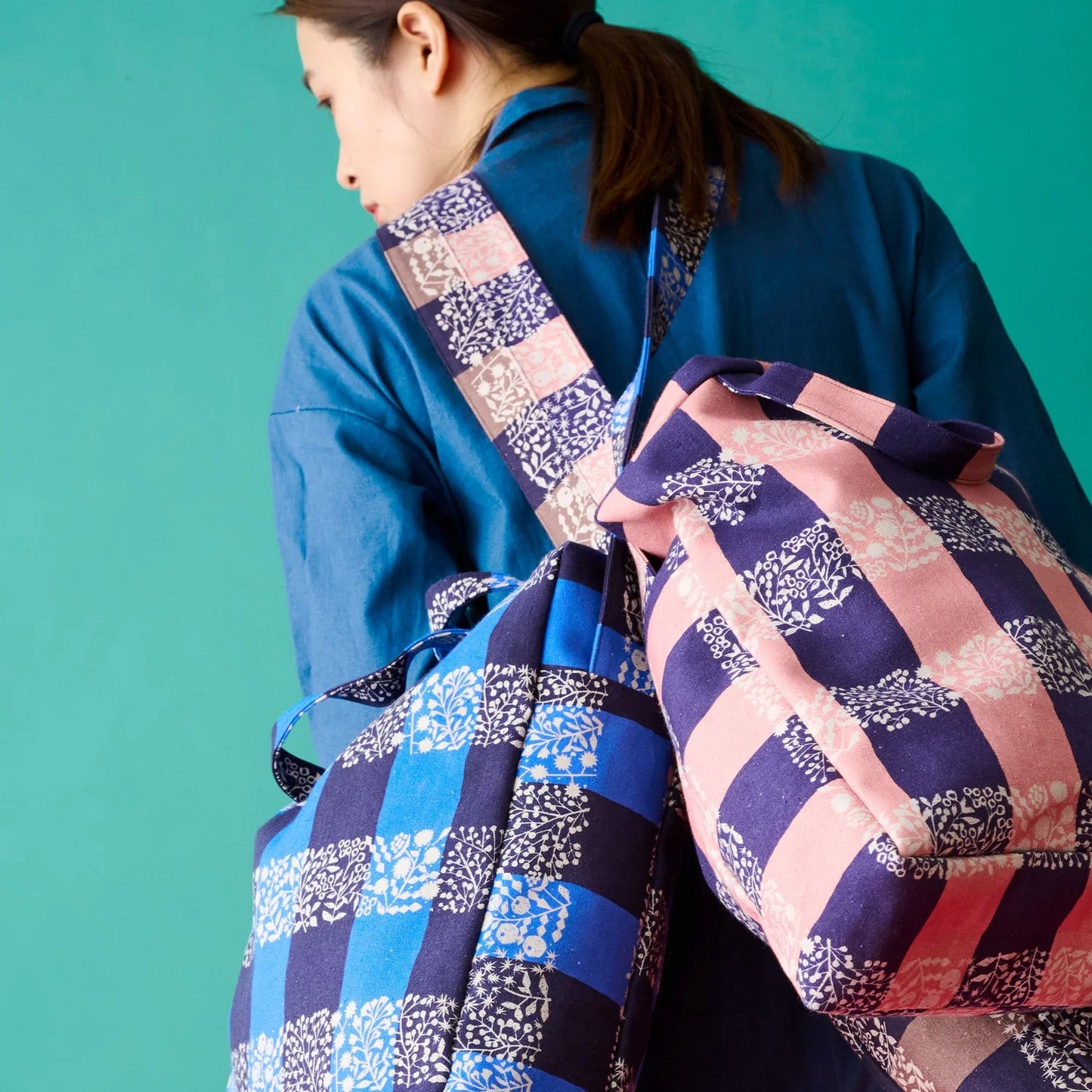 cotton linen - lattice echino fabric D - FO:REST Fabric 布恩堂Liberty fabrictana lawnjapanese fabricykk zipper