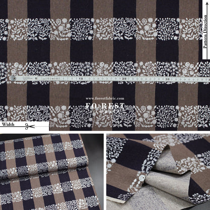 cotton linen - lattice echino fabric E - FO:REST Fabric 布恩堂Liberty fabrictana lawnjapanese fabricykk zipper