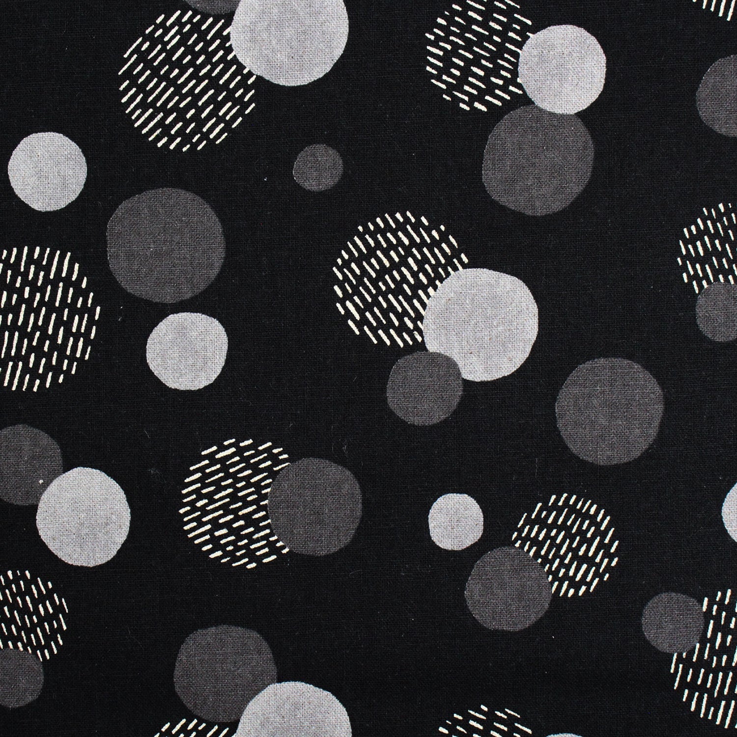 cotton linen - Le Bouquet dotdot fabric Black - FO:REST Fabric 布恩堂Liberty fabrictana lawnjapanese fabricykk zipper
