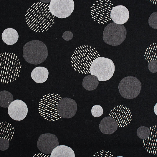 cotton linen - Le Bouquet dotdot fabric Black - FO:REST Fabric 布恩堂Liberty fabrictana lawnjapanese fabricykk zipper