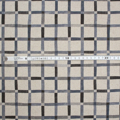 cotton linen - Le Bouquet Plaid fabric Gray - FO:REST Fabric 布恩堂Liberty fabrictana lawnjapanese fabricykk zipper