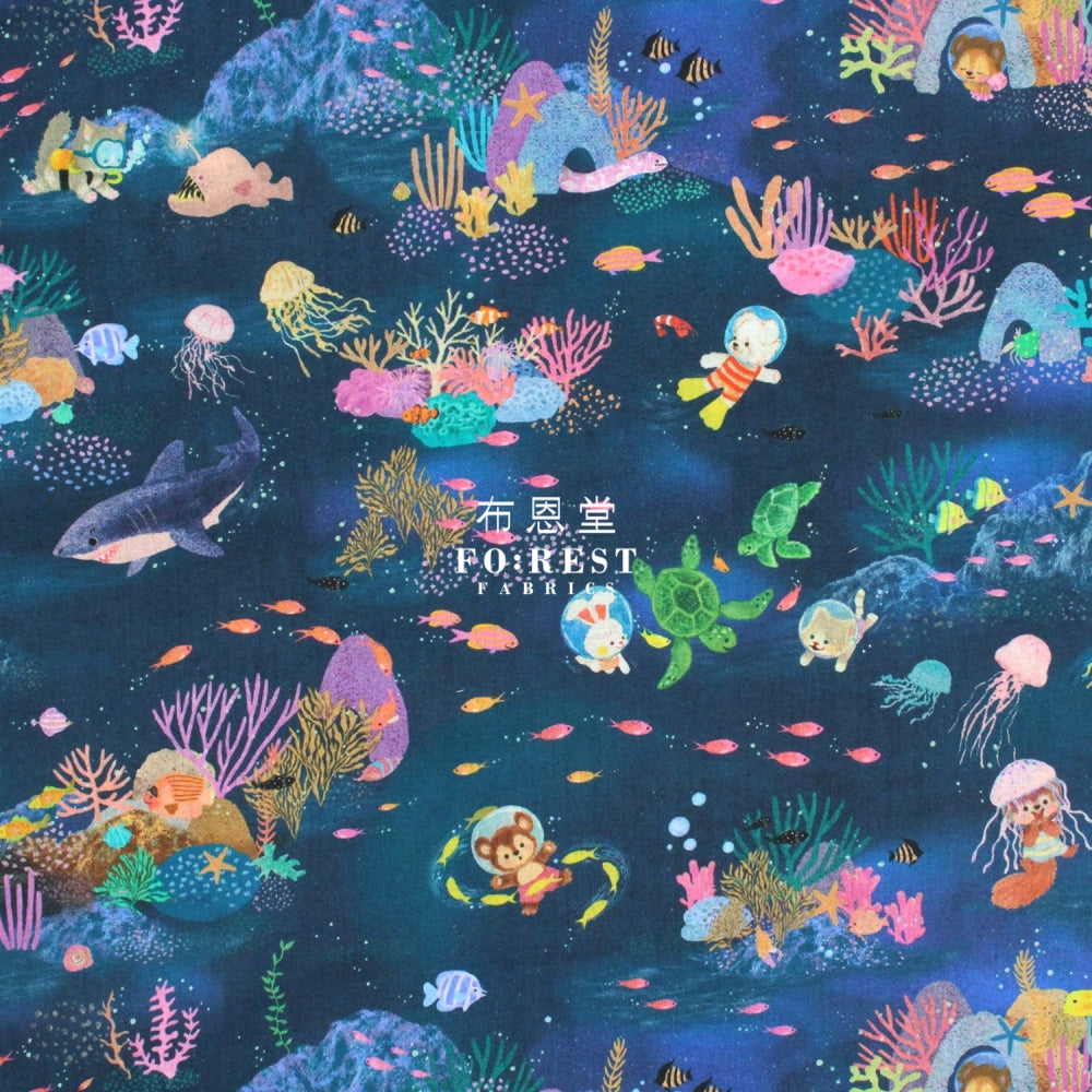 Cotton Linen - Marine Game Fabric Navy