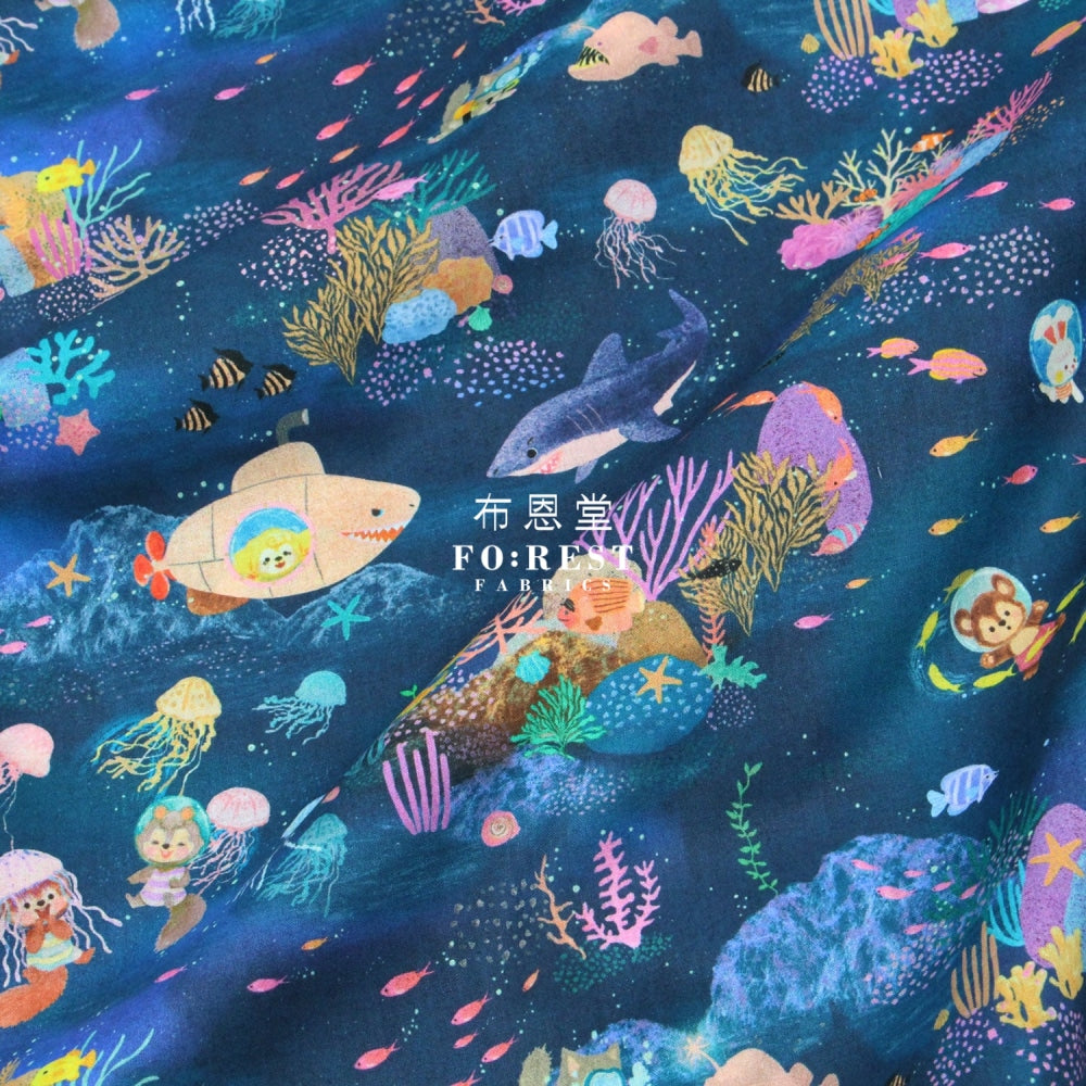 Cotton Linen - Marine Game Fabric Navy