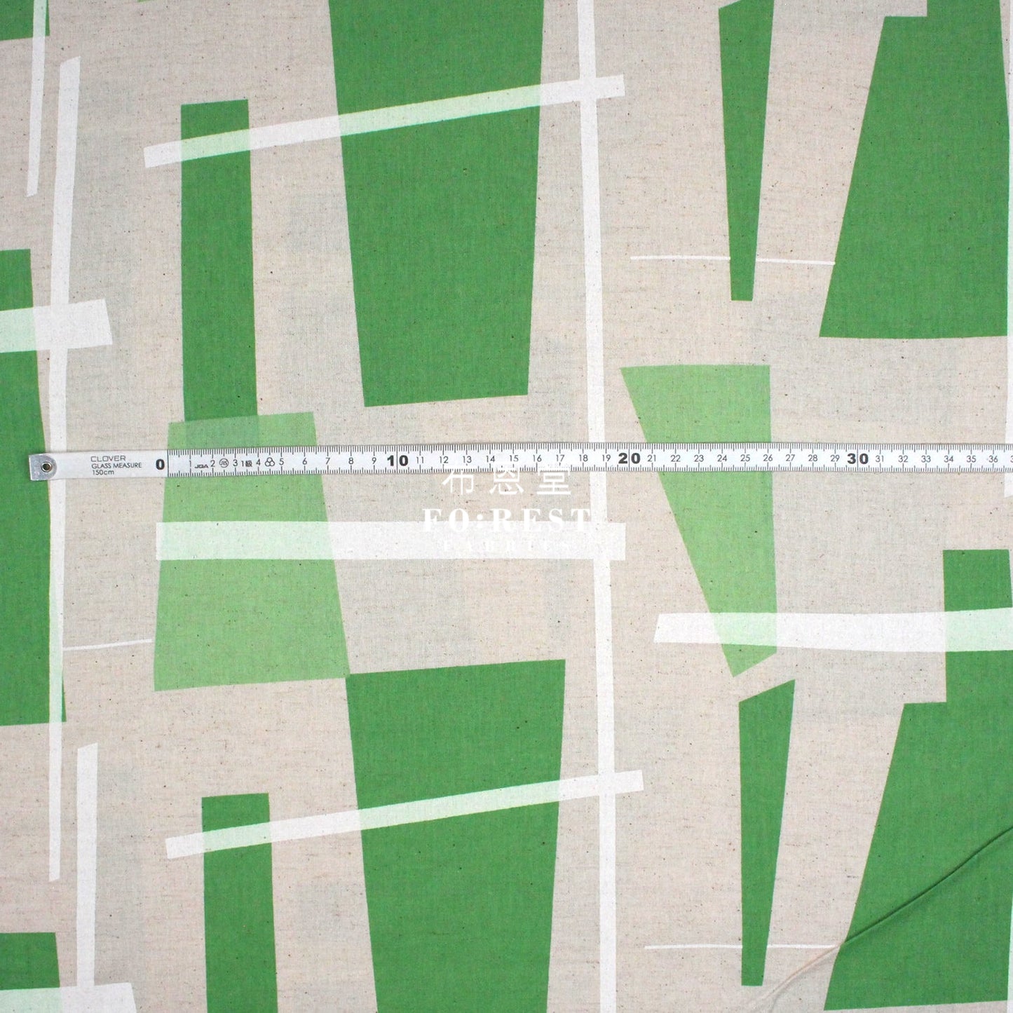 Cotton Linen - Modern Art Watercolor Multi Check Fabric Green