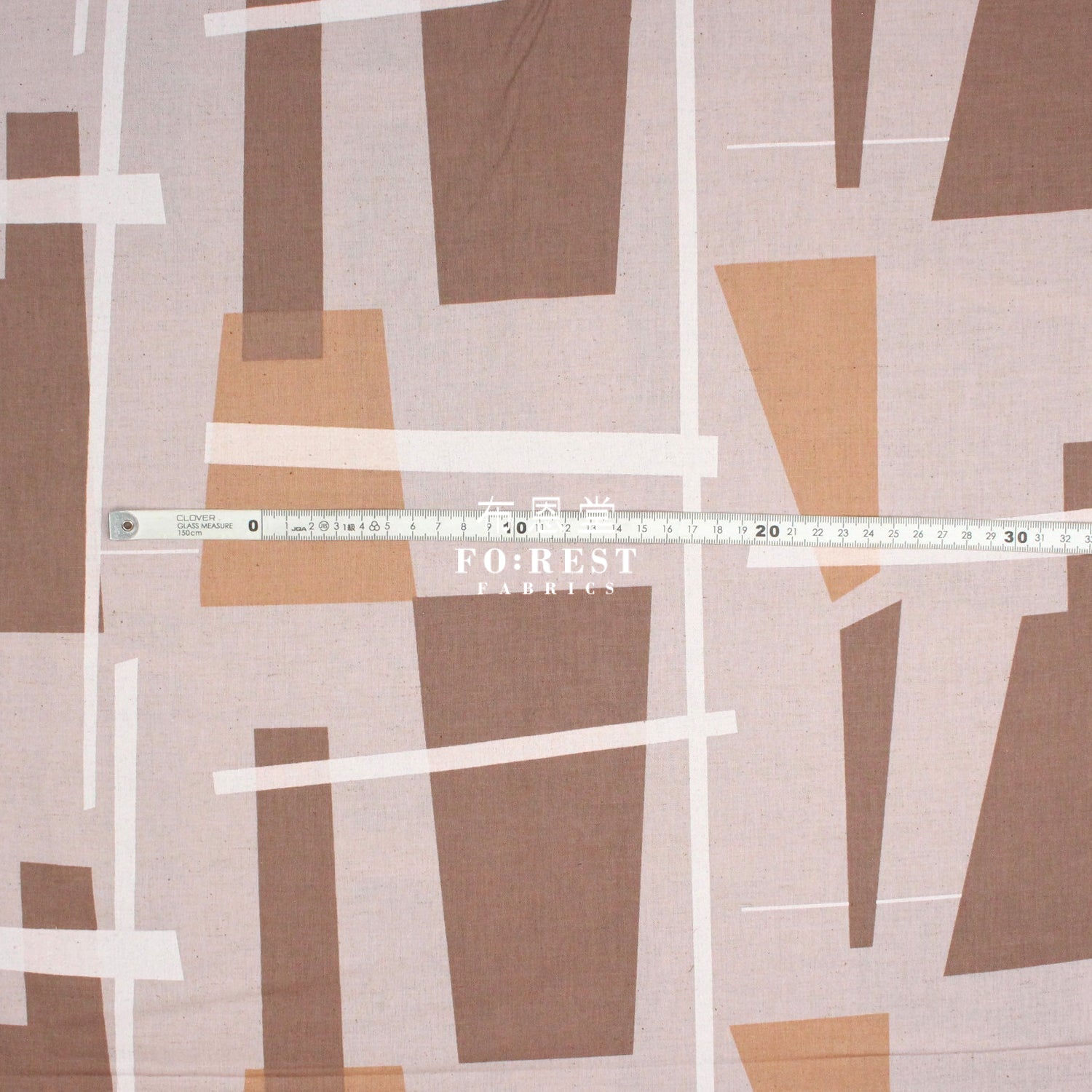 Cotton Linen - Modern Art Watercolor Multi Check Fabric Khaki