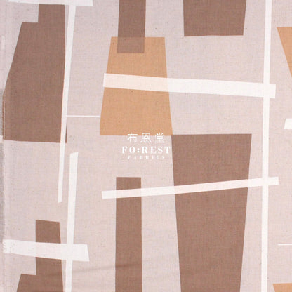 cotton linen - Modern art watercolor multi check fabric Khaki - FO:REST Fabric 布恩堂Liberty fabrictana lawnjapanese fabricykk zipper