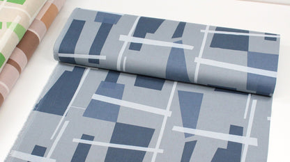 cotton linen - Modern art watercolor multi check fabric Navy - FO:REST Fabric 布恩堂Liberty fabrictana lawnjapanese fabricykk zipper