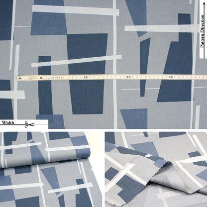 cotton linen - Modern art watercolor multi check fabric Navy - FO:REST Fabric 布恩堂Liberty fabrictana lawnjapanese fabricykk zipper