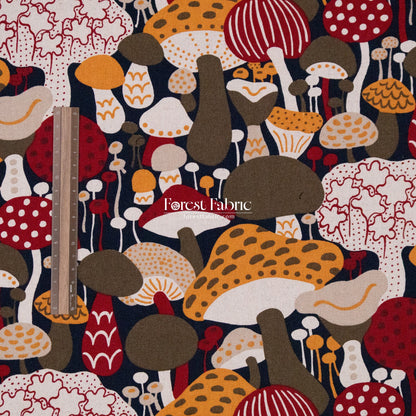 cotton linen - Mushroom fabric - FO:REST Fabric 布恩堂Liberty fabrictana lawnjapanese fabricykk zipper