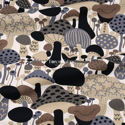 cotton linen - Mushroom fabric - FO:REST Fabric 布恩堂Liberty fabrictana lawnjapanese fabricykk zipper