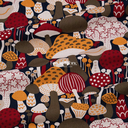 cotton linen - Mushroom fabric - FO:REST Fabric 布恩堂Liberty fabrictana lawnjapanese fabricykk zipper