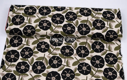 cotton linen - Olive Leaves & Blooms fabric - FO:REST Fabric 布恩堂Liberty fabrictana lawnjapanese fabricykk zipper
