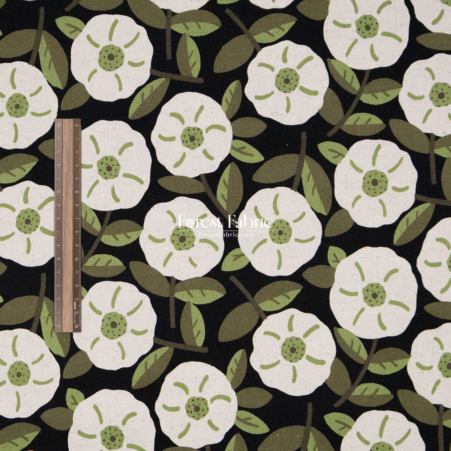 cotton linen - Olive Leaves & Blooms fabric - FO:REST Fabric 布恩堂Liberty fabrictana lawnjapanese fabricykk zipper