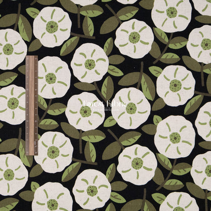 cotton linen - Olive Leaves & Blooms fabric - FO:REST Fabric 布恩堂Liberty fabrictana lawnjapanese fabricykk zipper