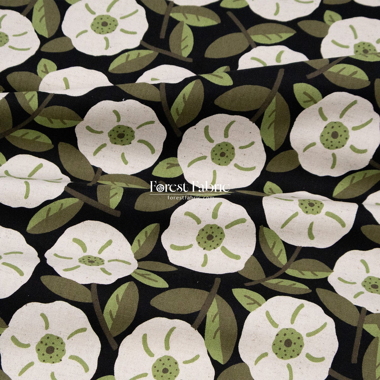 cotton linen - Olive Leaves & Blooms fabric - FO:REST Fabric 布恩堂Liberty fabrictana lawnjapanese fabricykk zipper