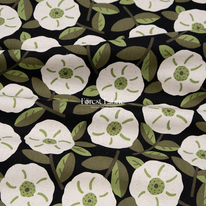 cotton linen - Olive Leaves & Blooms fabric - FO:REST Fabric 布恩堂Liberty fabrictana lawnjapanese fabricykk zipper