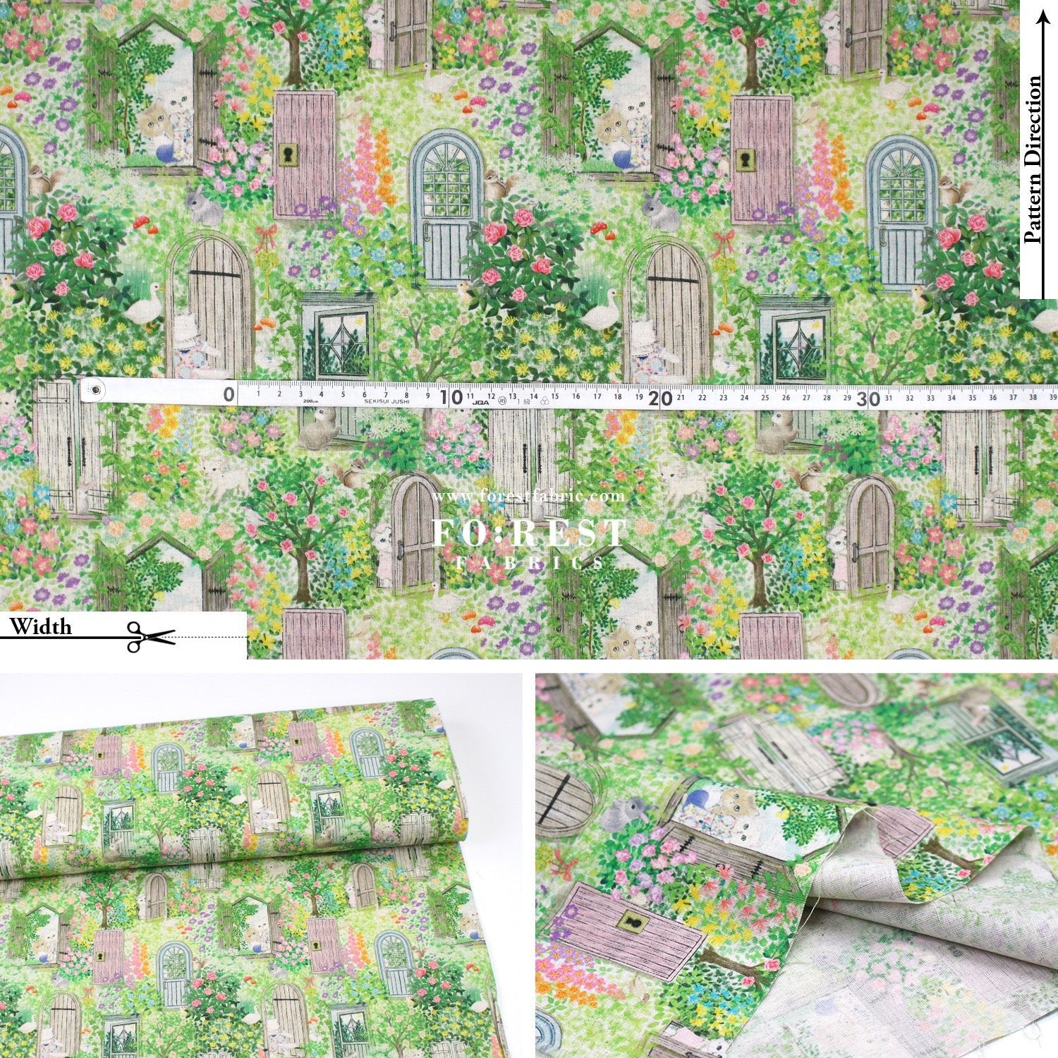 cotton linen - Secret Garden fabric - FO:REST Fabric 布恩堂Liberty fabrictana lawnjapanese fabricykk zipper