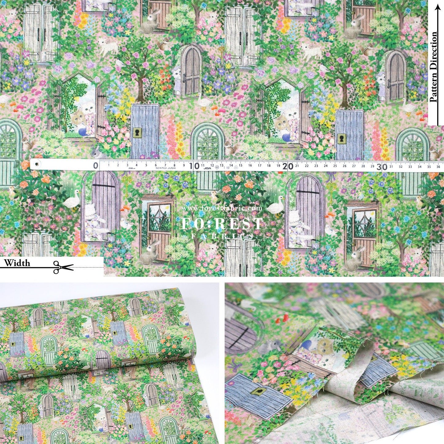 cotton linen - Secret Garden fabric - FO:REST Fabric 布恩堂Liberty fabrictana lawnjapanese fabricykk zipper
