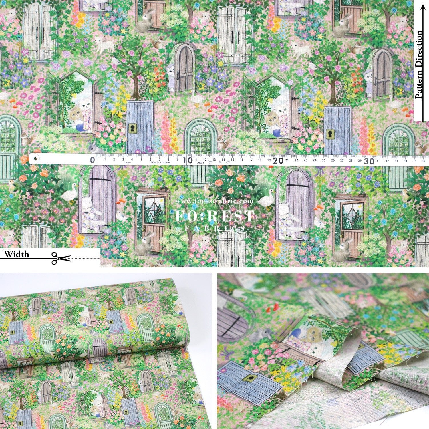 cotton linen - Secret Garden fabric - FO:REST Fabric 布恩堂Liberty fabrictana lawnjapanese fabricykk zipper
