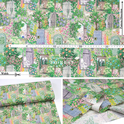 cotton linen - Secret Garden fabric - FO:REST Fabric 布恩堂Liberty fabrictana lawnjapanese fabricykk zipper