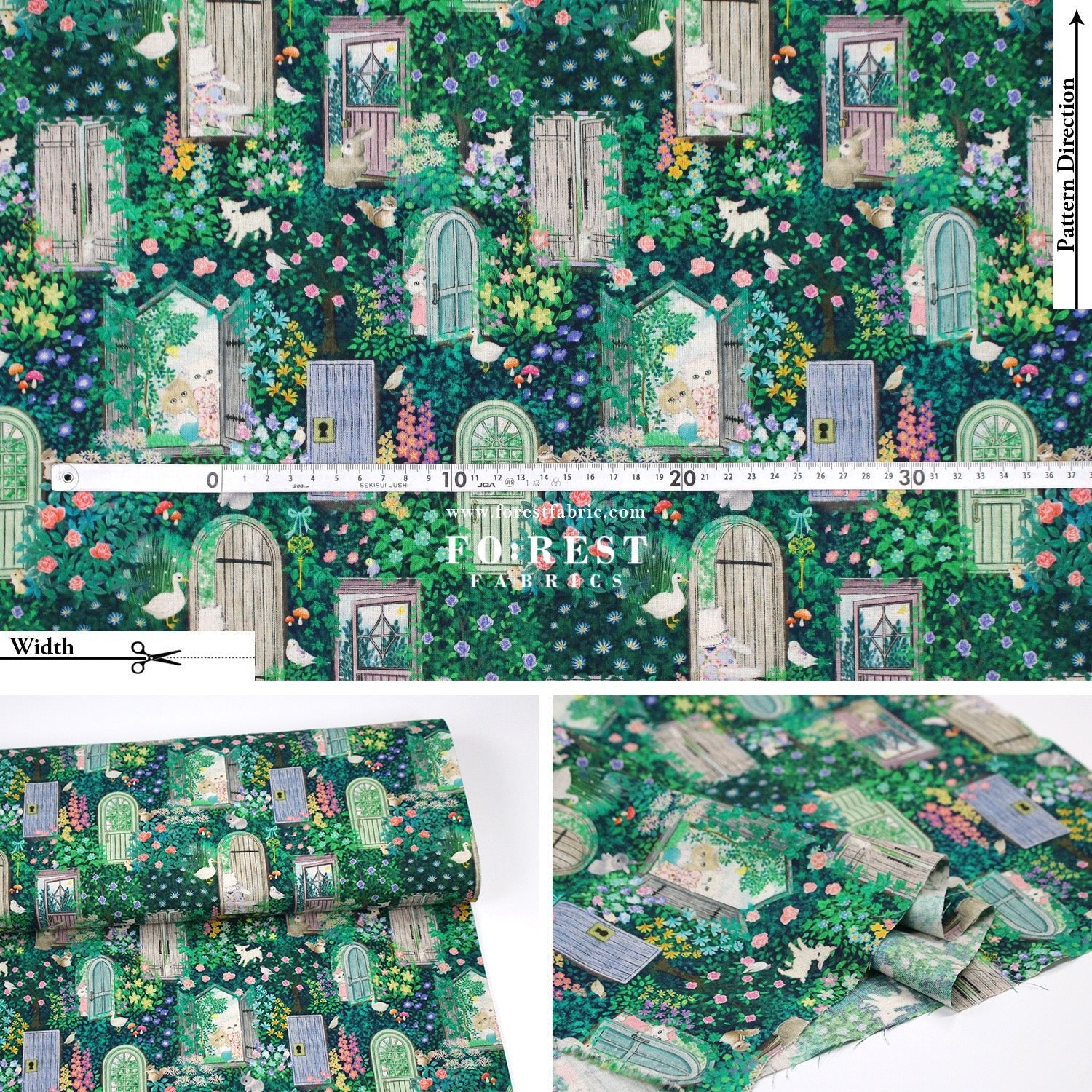 cotton linen - Secret Garden fabric - FO:REST Fabric 布恩堂Liberty fabrictana lawnjapanese fabricykk zipper