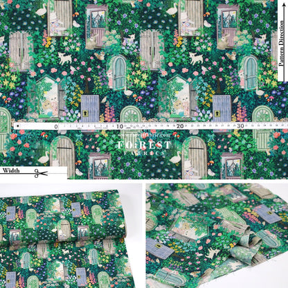 cotton linen - Secret Garden fabric - FO:REST Fabric 布恩堂Liberty fabrictana lawnjapanese fabricykk zipper